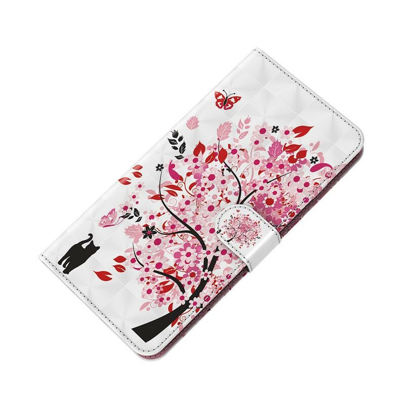 Lederhüllen Iphone 13 Mini Rosa Baum Und Schwarze Katze