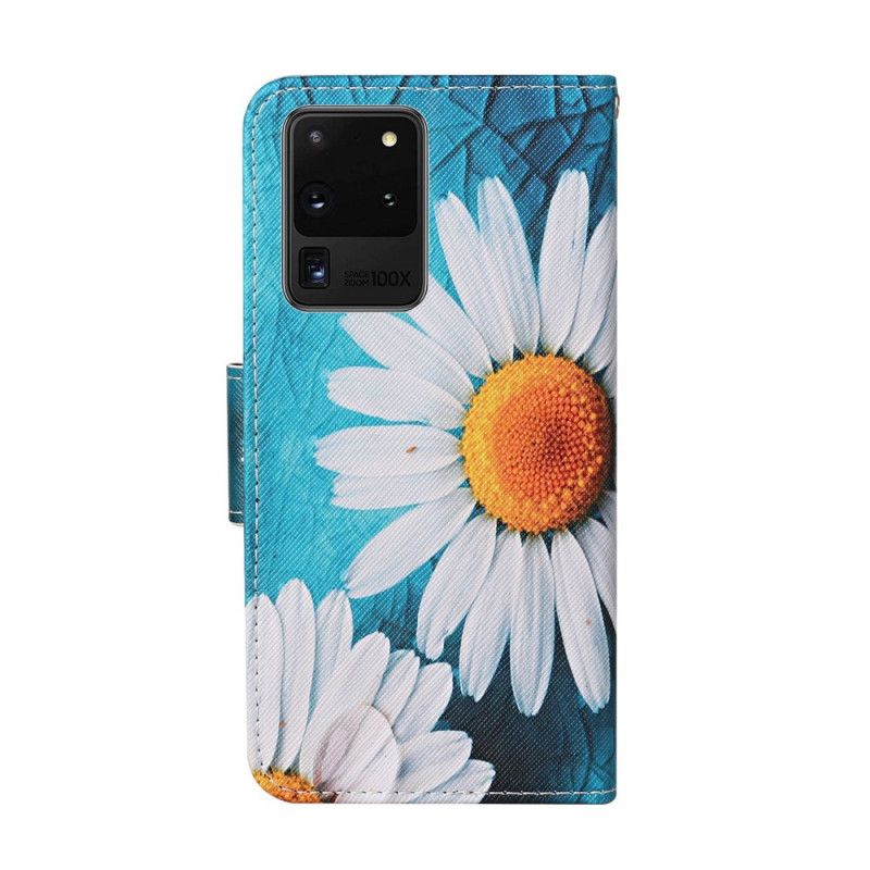 Lederhüllen Samsung Galaxy S20 Ultra Magenta Handyhülle Meisterhafte Blumen Mit Tanga