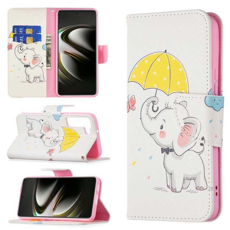 Flip Case Für Samsung Galaxy S22 5G Baby Elefant