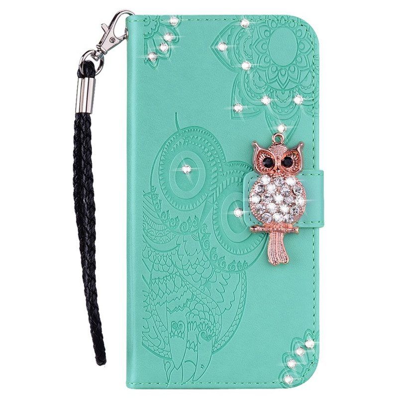 Flip Case Für Samsung Galaxy S22 5G Eulen-mandala Und Charme