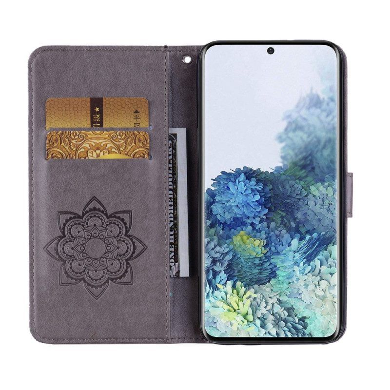 Flip Case Für Samsung Galaxy S22 5G Eulen-mandala Und Charme