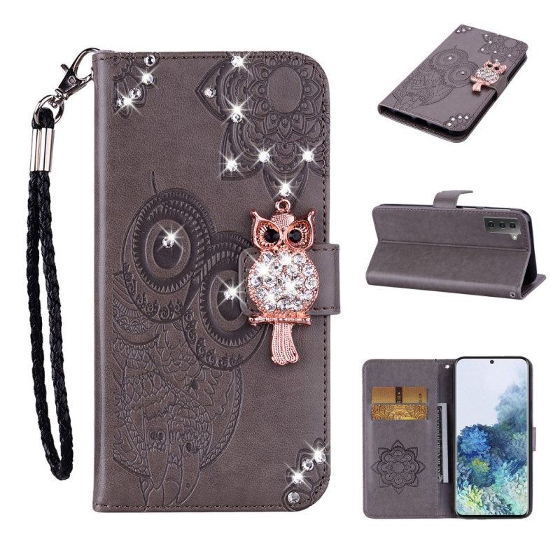 Flip Case Für Samsung Galaxy S22 5G Eulen-mandala Und Charme