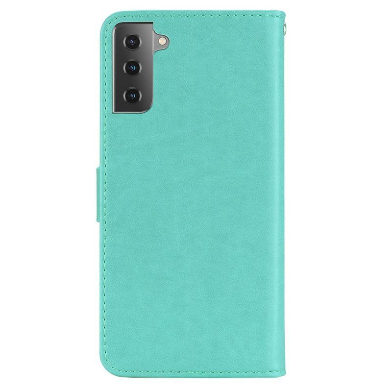 Flip Case Für Samsung Galaxy S22 5G Eulen-mandala Und Schlüsselband