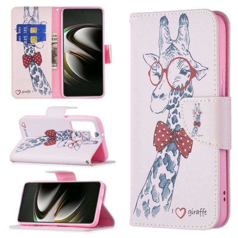 Flip Case Für Samsung Galaxy S22 5G Kluge Giraffe