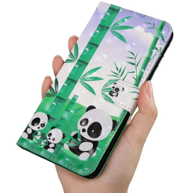 Flip Case Für Samsung Galaxy S22 5G Panda-familie