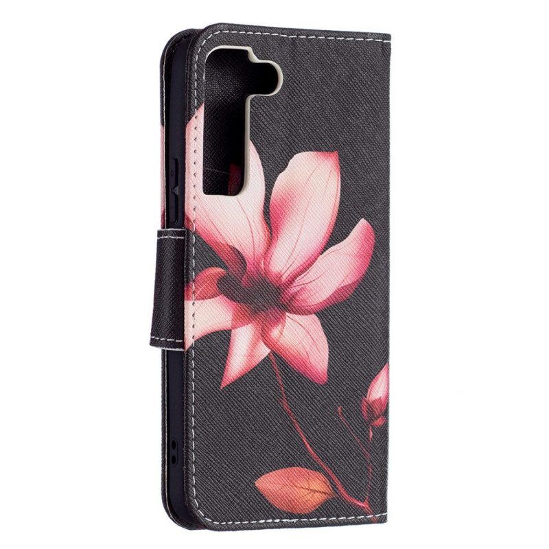 Flip Case Für Samsung Galaxy S22 5G Pinke Blume