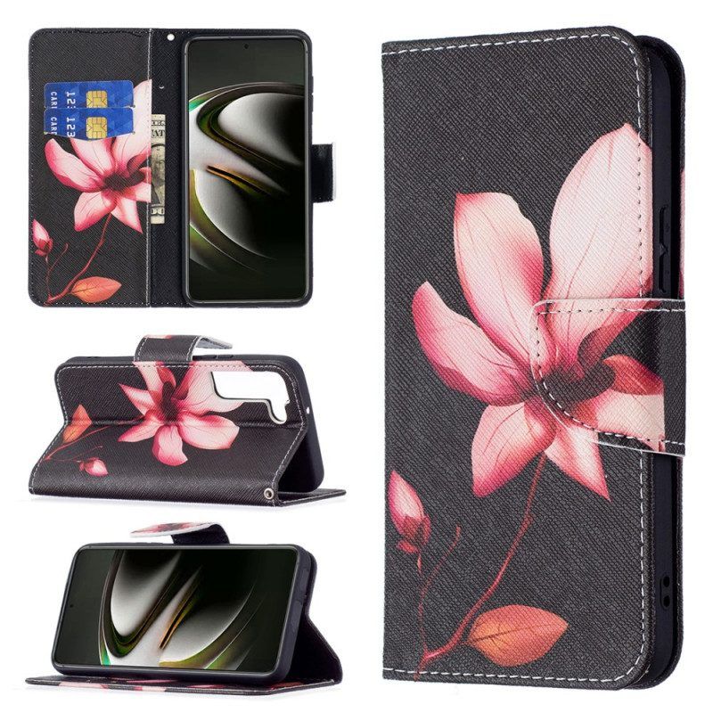 Flip Case Für Samsung Galaxy S22 5G Pinke Blume