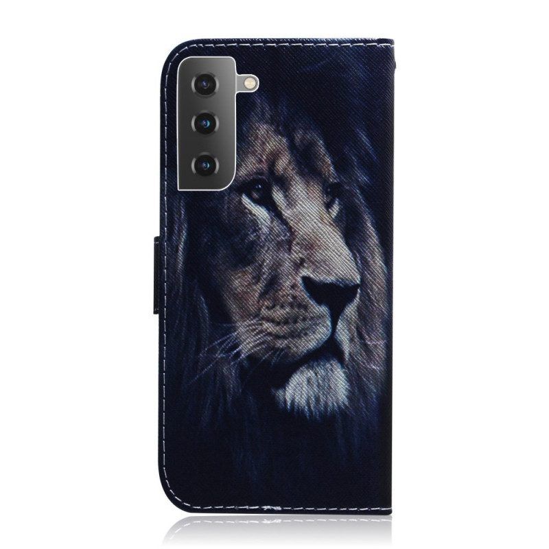 Flip Case Für Samsung Galaxy S22 5G Träumender Löwe