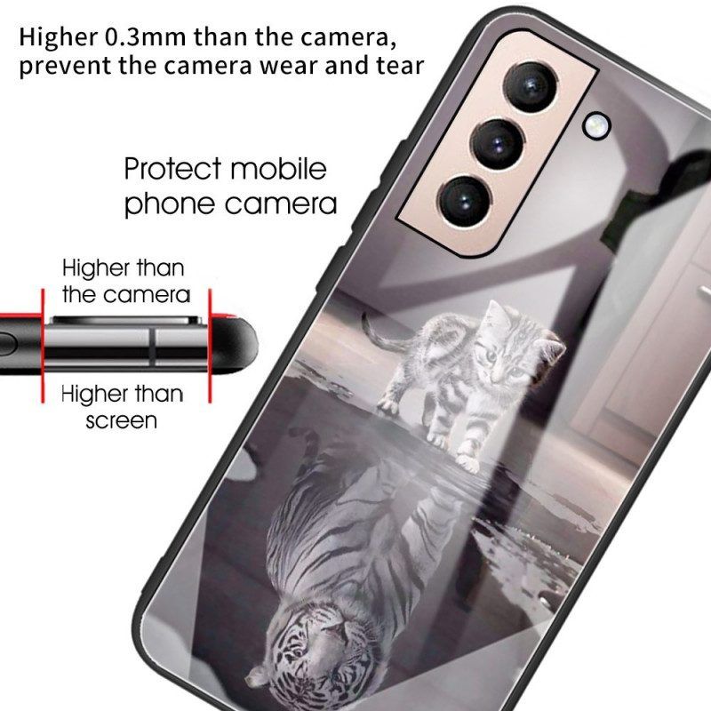 Handyhülle Für Samsung Galaxy S22 5G Ernest Der Tiger Aus Gehärtetem Glas