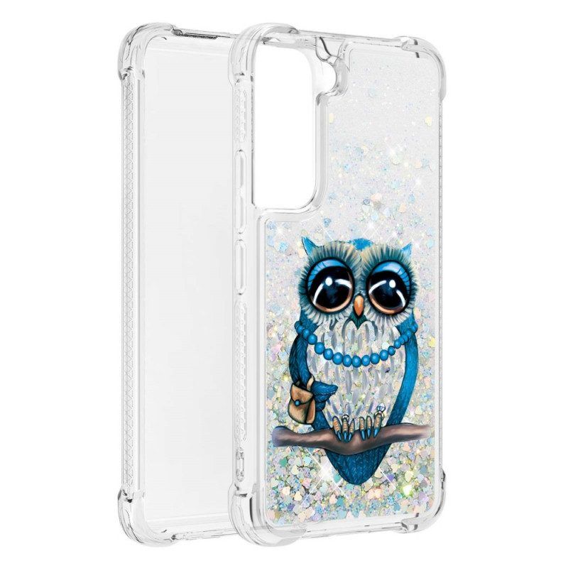 Handyhülle Für Samsung Galaxy S22 5G Miss Owl Pailletten