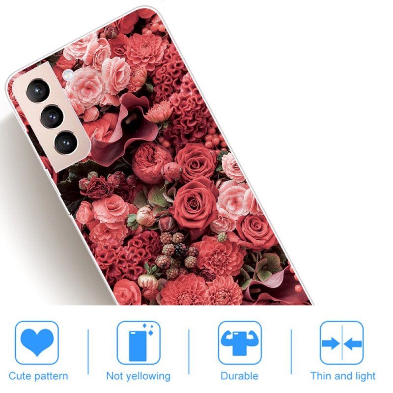 Handyhülle Für Samsung Galaxy S22 5G Pinke Blumen