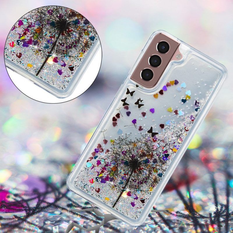 Hülle Für Samsung Galaxy S22 5G Glitzernder Löwenzahn