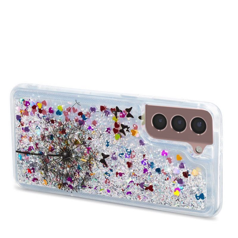 Hülle Für Samsung Galaxy S22 5G Glitzernder Löwenzahn