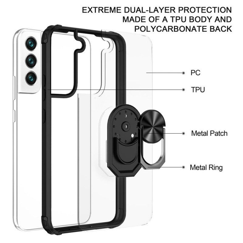 Hülle Für Samsung Galaxy S22 5G Transparent Mit Ringunterstützung