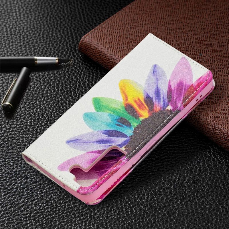 Schutzhülle Für Samsung Galaxy S22 5G Flip Case Aquarellblume