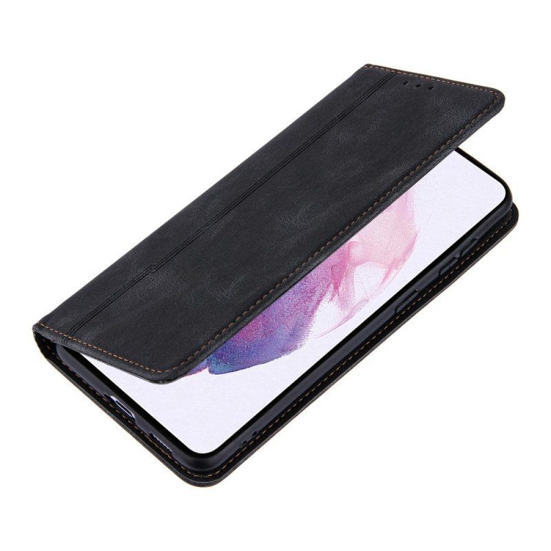 Schutzhülle Für Samsung Galaxy S22 5G Flip Case Stil Lederlinie