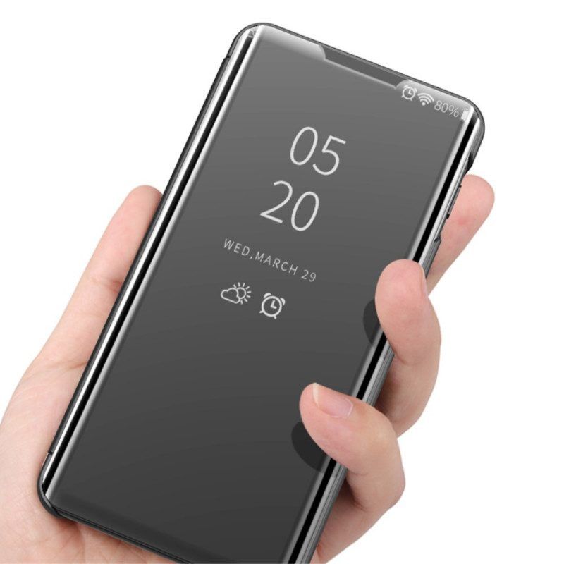 Schutzhülle Für Samsung Galaxy S22 5G Spiegel Und Kunstleder