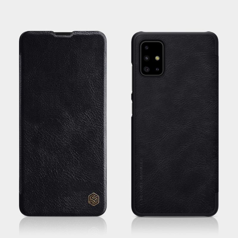 Flip Case Samsung Galaxy A71 Schwarz Handyhülle Nillkin-Qin-Serie