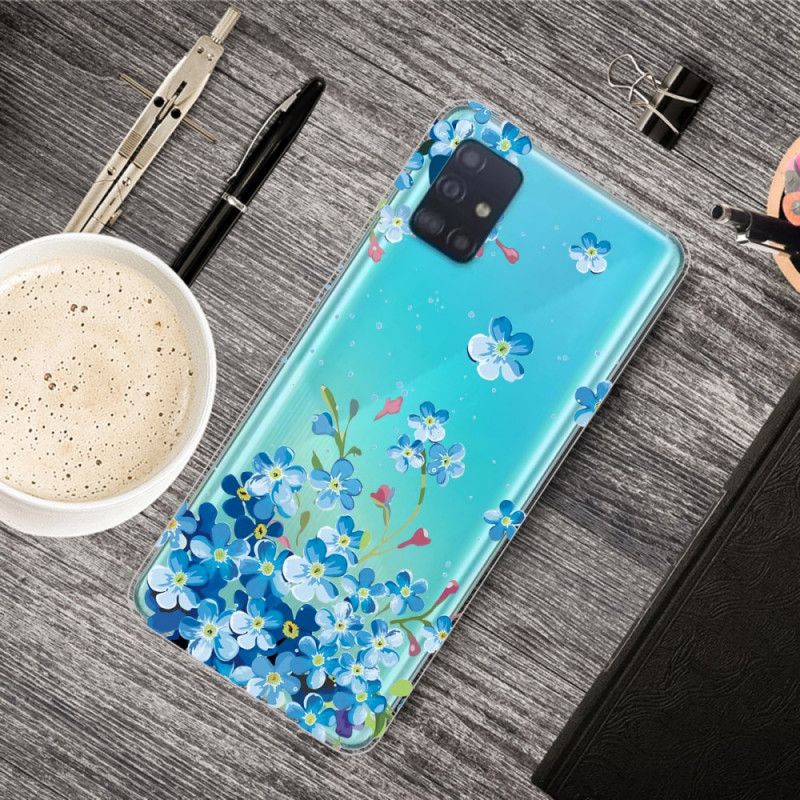 Hülle Für Samsung Galaxy A71 Blaue Blüten