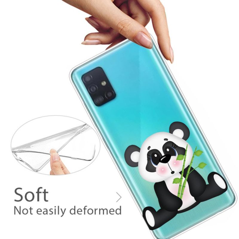 Hülle Für Samsung Galaxy A71 Transparenter Trauriger Panda