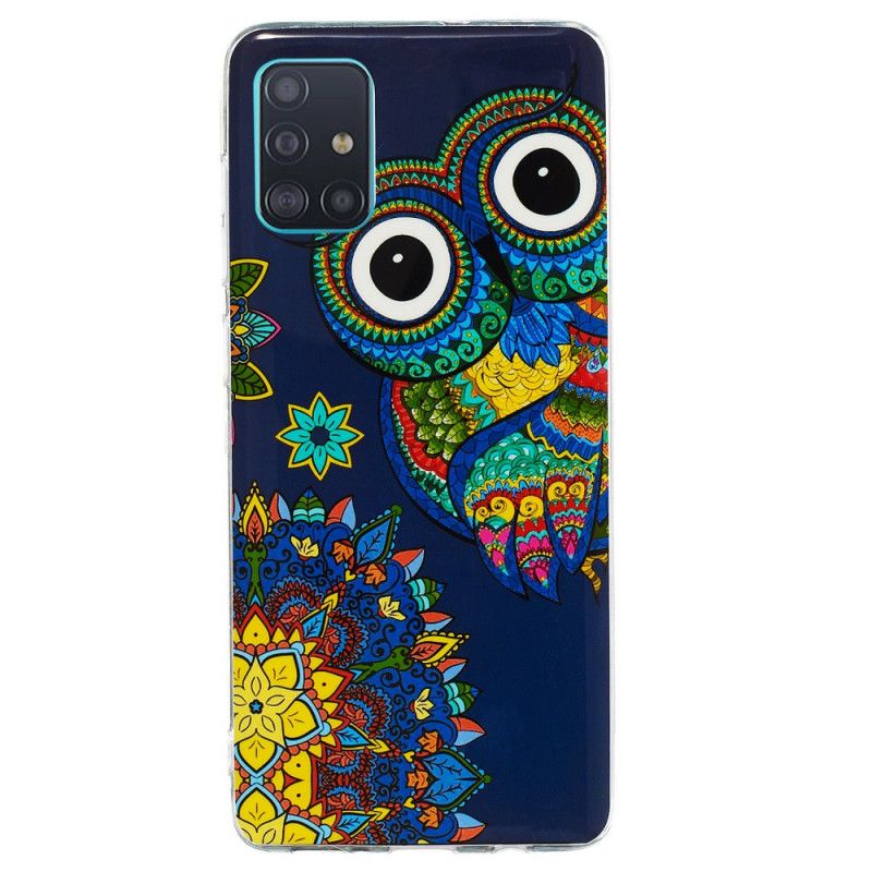 Hülle Samsung Galaxy A71 Fluoreszierende Mandala-Eule