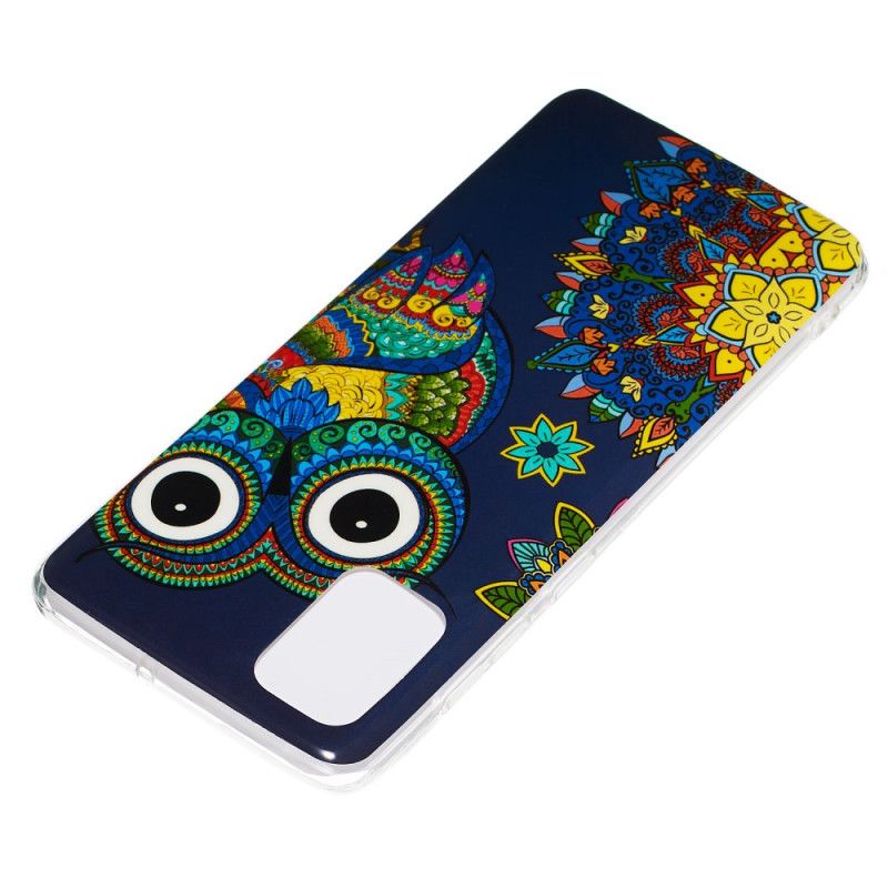 Hülle Samsung Galaxy A71 Fluoreszierende Mandala-Eule