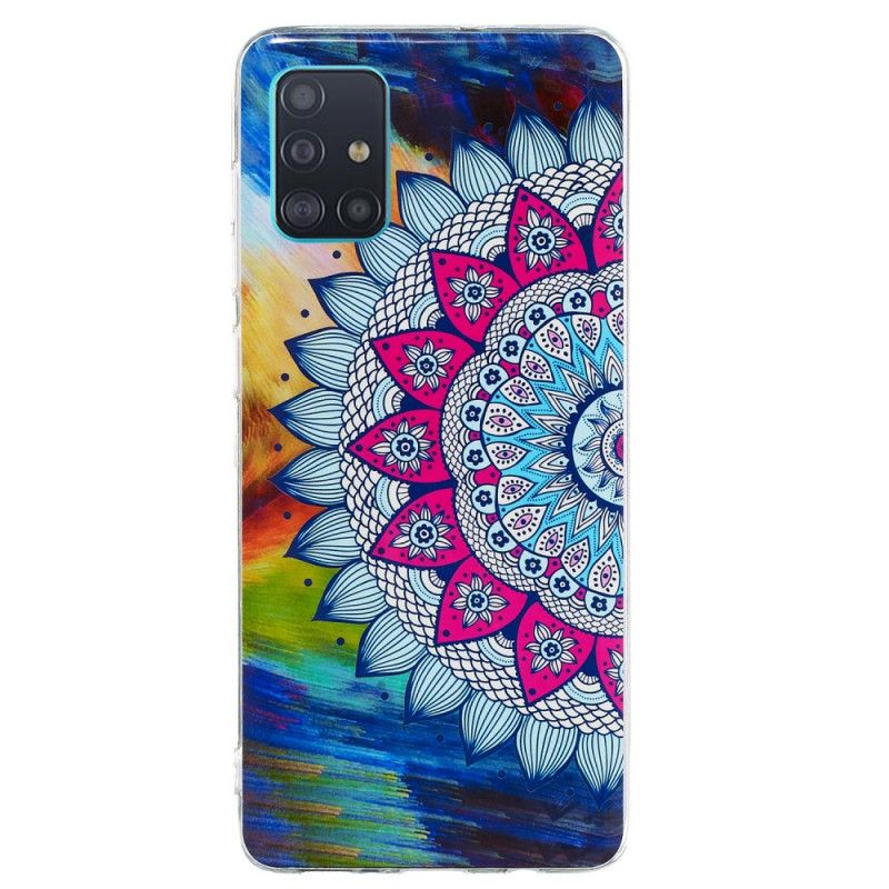 Hülle Samsung Galaxy A71 Fluoreszierendes Farbiges Mandala