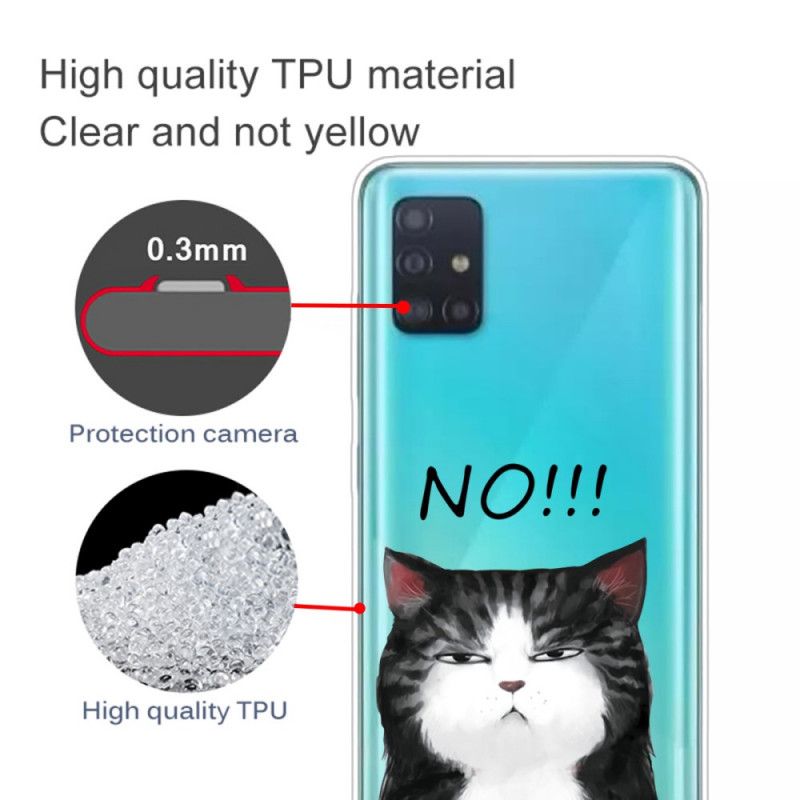 Hülle Samsung Galaxy A71 Handyhülle Die Katze. Die Nein Sagt