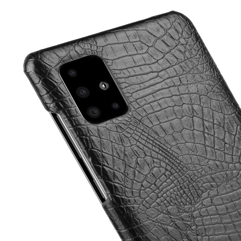 Hülle Samsung Galaxy A71 Schwarz Krokodilhauteffekt