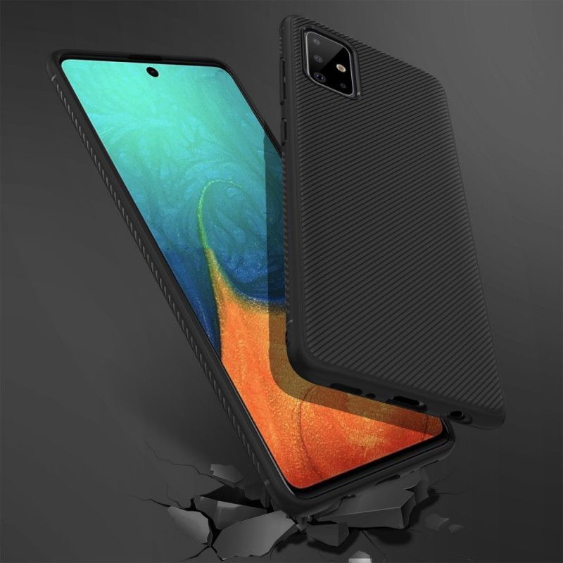 Hülle Samsung Galaxy A71 Schwarz Twill Der Jazzserie