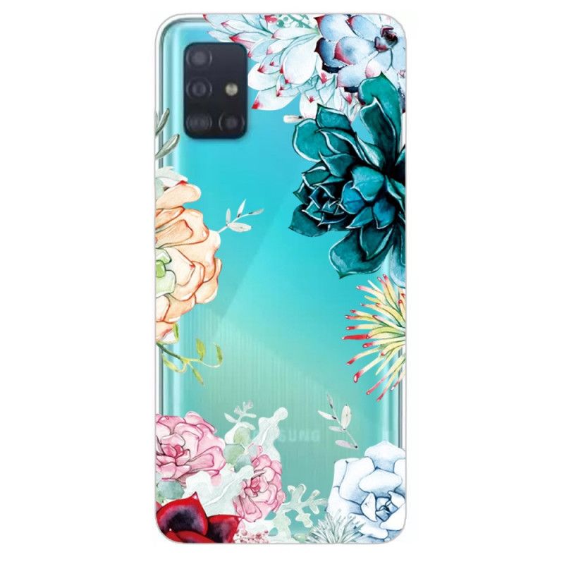 Hülle Samsung Galaxy A71 Transparente Aquarellblumen