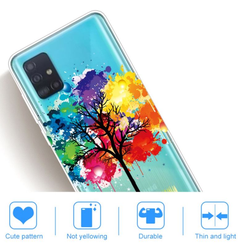 Hülle Samsung Galaxy A71 Transparenter Aquarellbaum