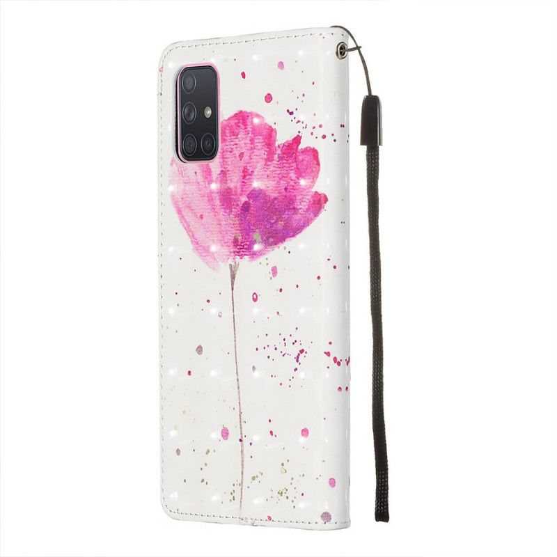 Lederhüllen Samsung Galaxy A71 Handyhülle Aquarellmohn