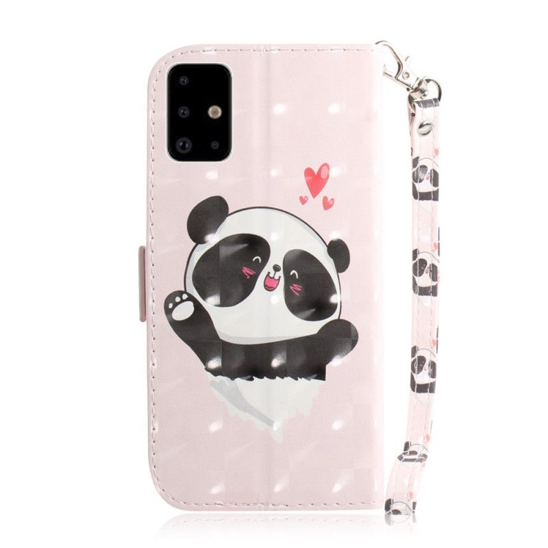 Lederhüllen Samsung Galaxy A71 Panda Liebe Mit Tanga