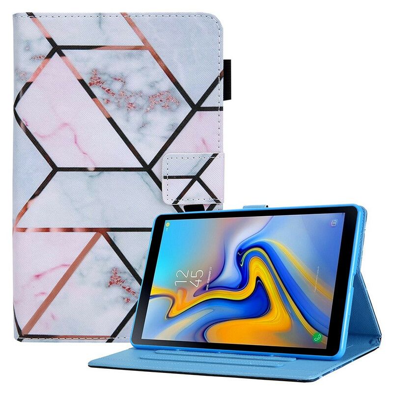 Lederhüllen Samsung Galaxy Tab A7 Lite Geometrischer Marmor