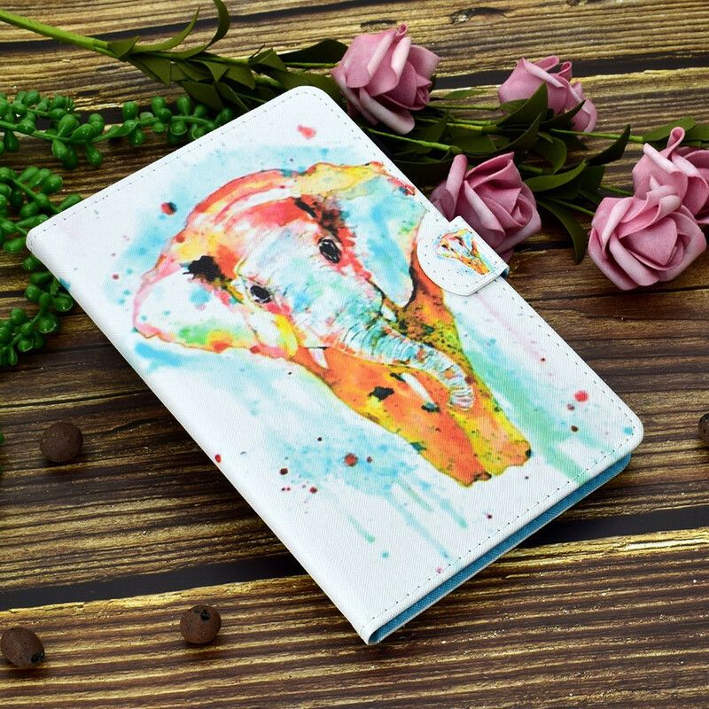 Lederhüllen Samsung Galaxy Tab A7 Lite Handyhülle Aquarell Elefant