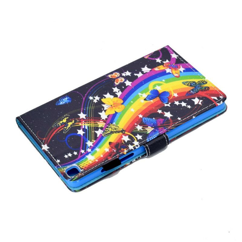 Lederhüllen Samsung Galaxy Tab A7 Lite Handyhülle Regenbogenschmetterlinge