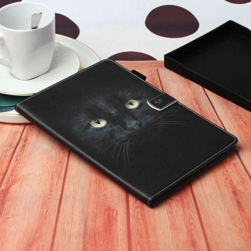 Lederhüllen Samsung Galaxy Tab A7 Lite Schwarze Katzenaugen