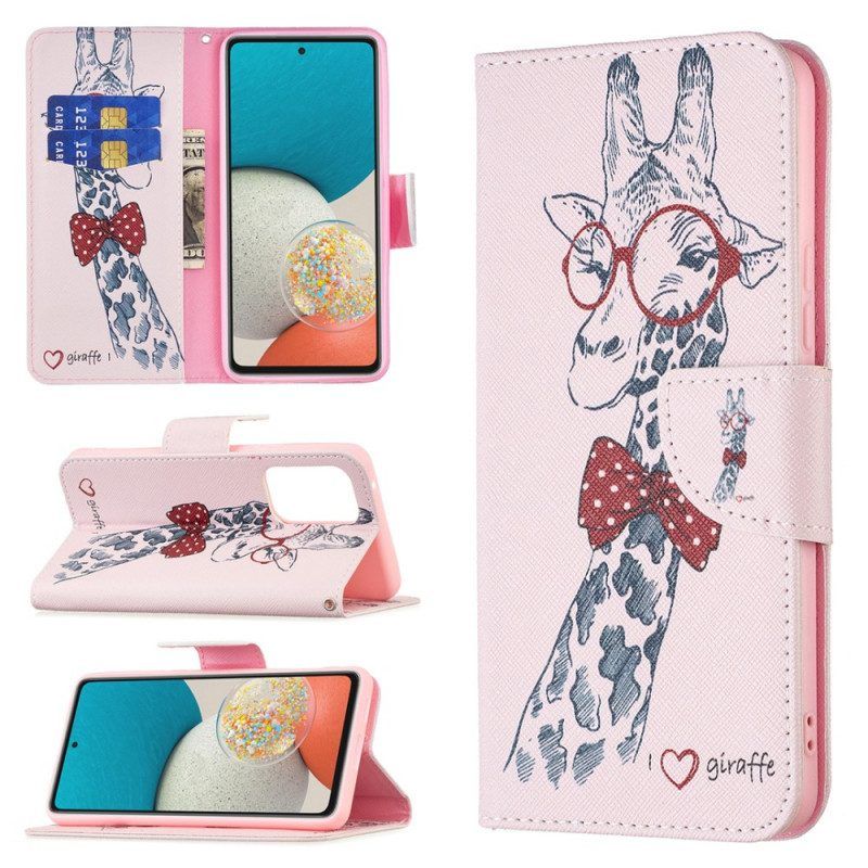 Flip Case Für Samsung Galaxy A53 5G Kluge Giraffe