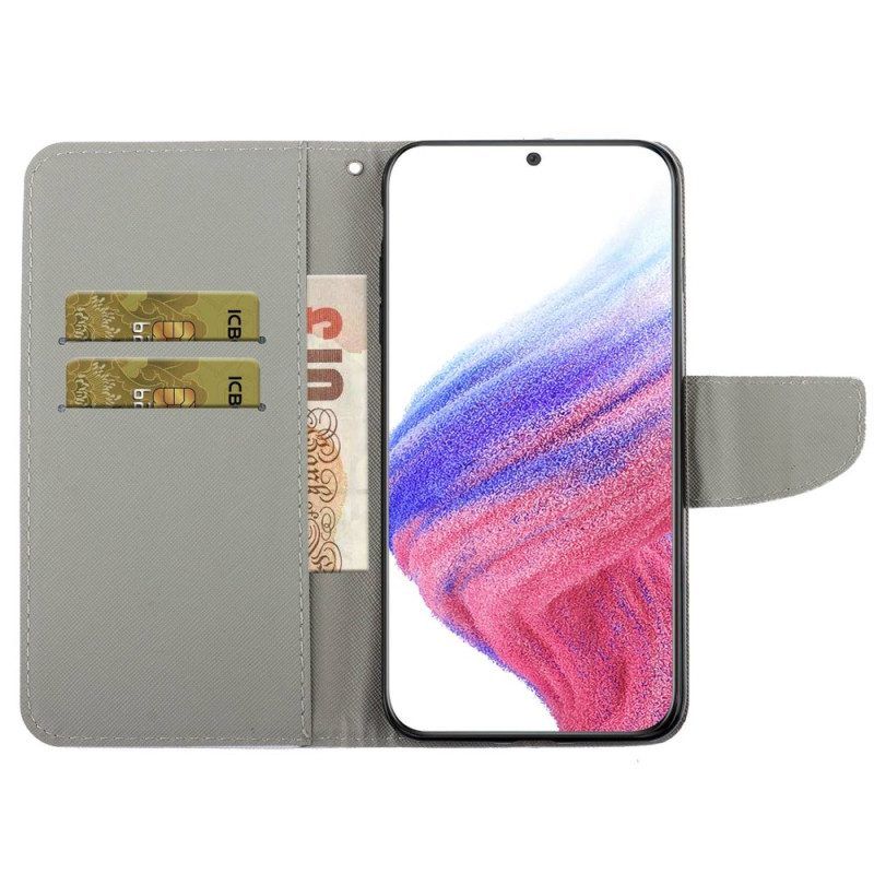 Flip Case Für Samsung Galaxy A53 5G Mit Kordel Nur Tanga-katzen