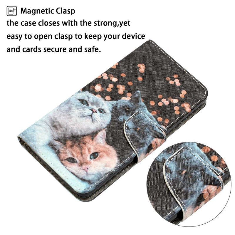 Flip Case Für Samsung Galaxy A53 5G Mit Kordel Nur Tanga-katzen