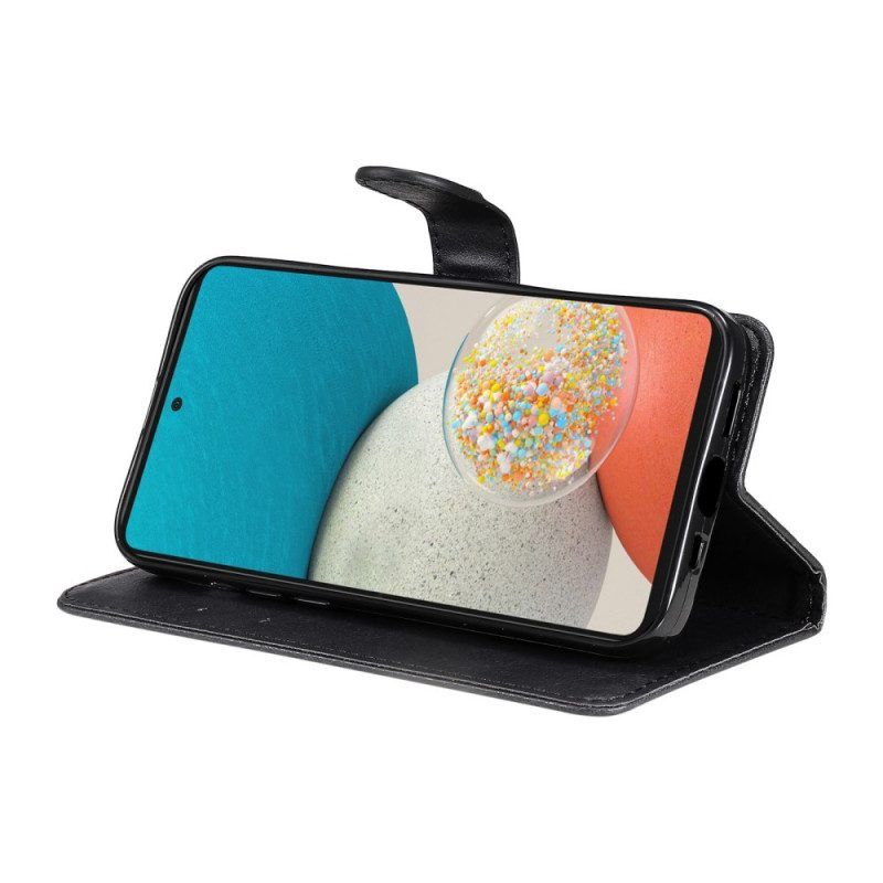 Flip Case Für Samsung Galaxy A53 5G Mit Kordel Riemchen-stil Aus Schlichtem Leder