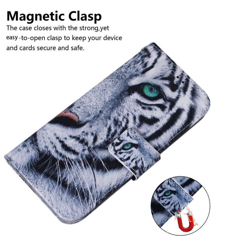 Flip Case Für Samsung Galaxy A53 5G Tigergesicht