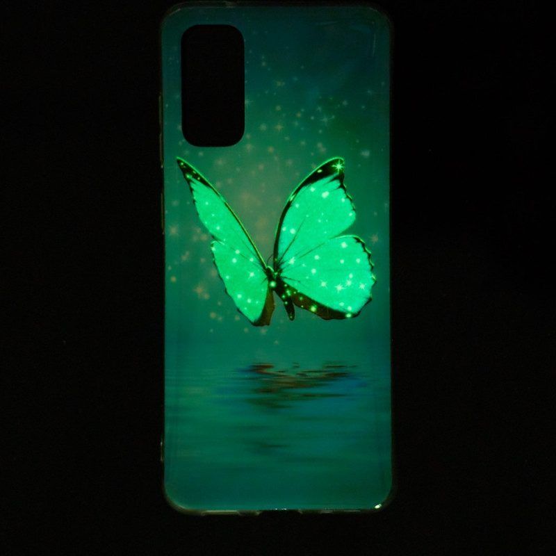 Hülle Für Samsung Galaxy A53 5G Fluoreszierender Blauer Schmetterling