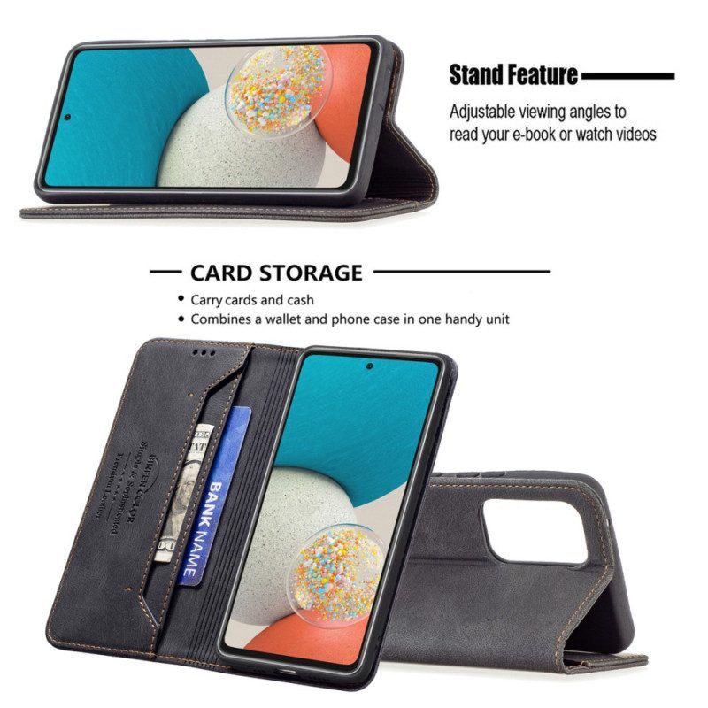 Schutzhülle Für Samsung Galaxy A53 5G Flip Case Rfid Nähen Binfen Farbe