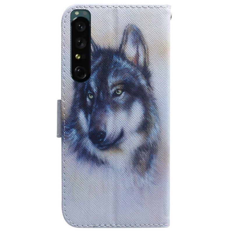 Flip Case Für Sony Xperia 1 IV Aquarellhund