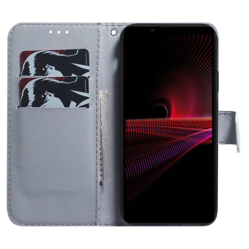 Flip Case Für Sony Xperia 1 IV Eulen Malen