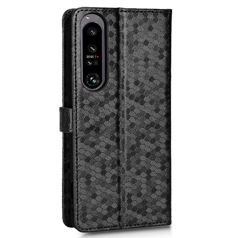 Lederhüllen Für Sony Xperia 1 IV Mit Kordel 3d-riemchendesign