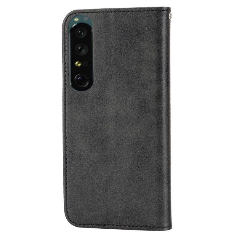 Schutzhülle Für Sony Xperia 1 IV Flip Case 3d-muster Im Lederstil Mit Riemen