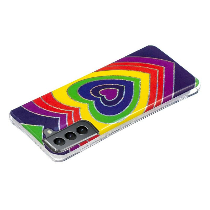 Hülle Samsung Galaxy S21 Fe Handyhülle Psychedelisches Herz